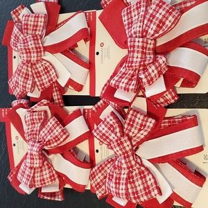 4  Large Chrismas Holiday Bows 10"x22"
